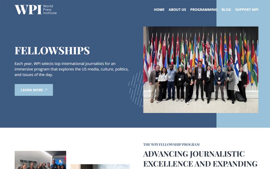 Il bando sul sito web del World Press Institute